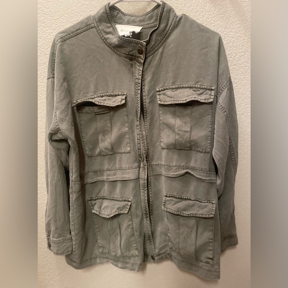 Two by Vince Camuto Olive Green Utility Jacket